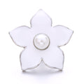 Interchangeable 18mm Pearl Snap Charms with Floral Rhinestone Designs