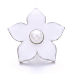 Interchangeable 18mm Pearl Snap Charms with Floral Rhinestone Designs