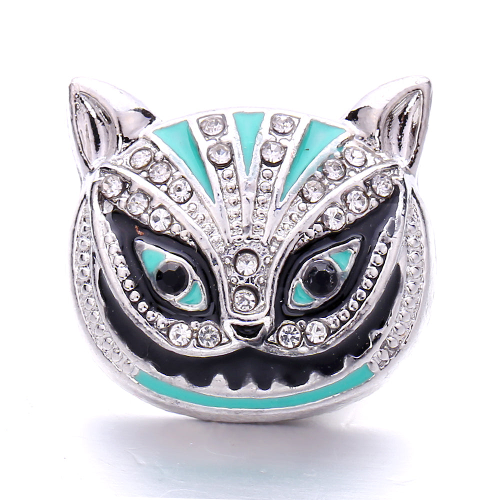 18mm Ocean Blue Snap Button Charm | Interchangeable Rhinestone Charm