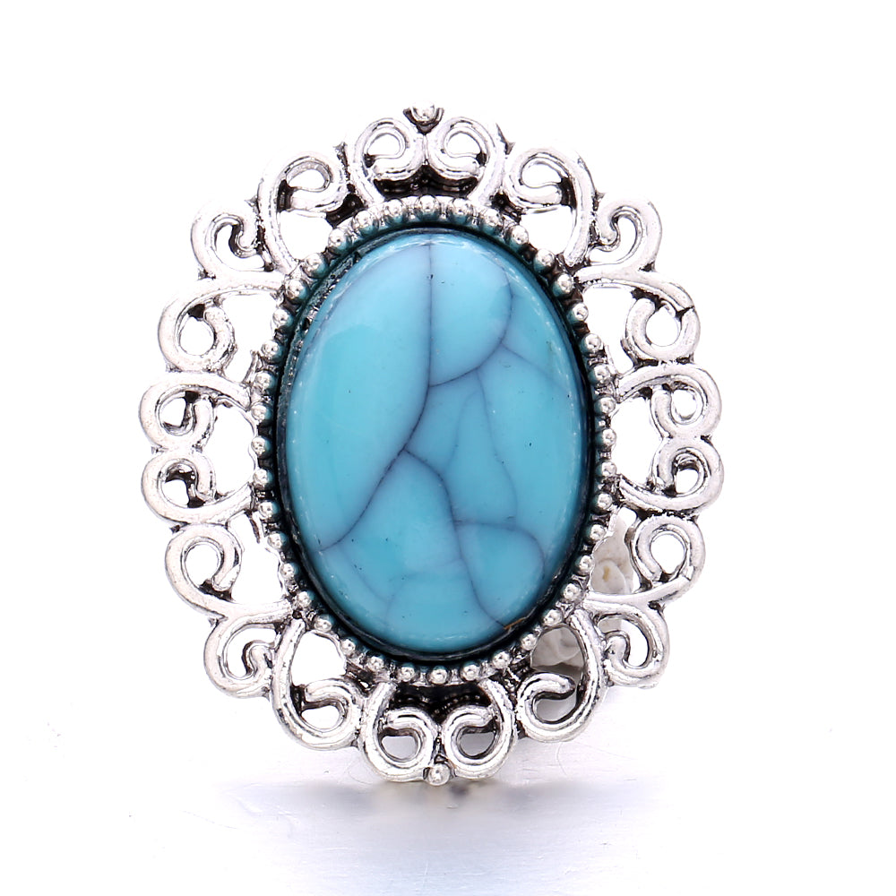 Turquoise Snap Button Charm 18mm Zinc Alloy Interchangeable Charms