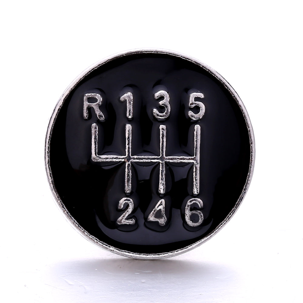 18mm Interchangeable Black & White Enamel Snap Charms for Snap Jewelry