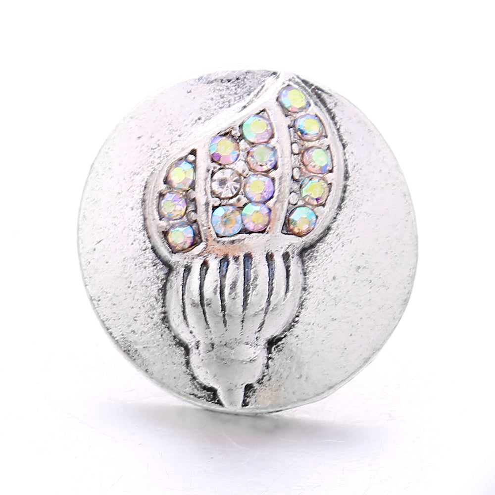18mm Interchangeable Snap Button Charms, Sparkling Rhinestone Inlaid DIY Accessories