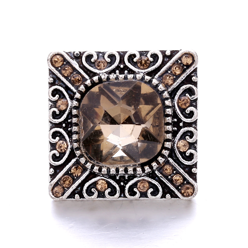 Autumn Brown Rhinestone 18mm Snap Charm Collection