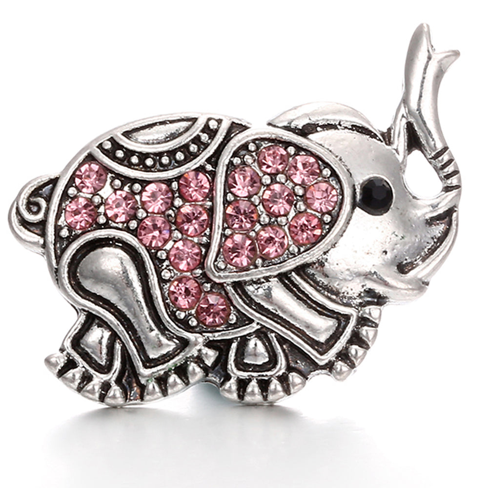 18mm Pink Rhinestone Snap Charm | Interchangeable Crystal Jewelry Charm