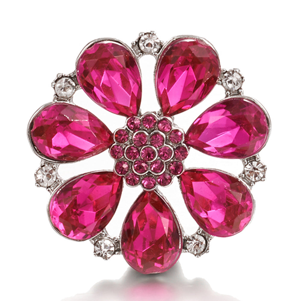 18mm Pink Rhinestone Snap Charm | Interchangeable Crystal Jewelry Charm