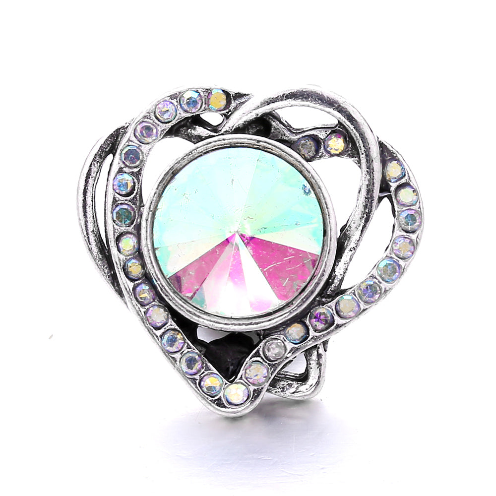 18mm Interchangeable Snap Button Charms, Sparkling Rhinestone Inlaid DIY Accessories