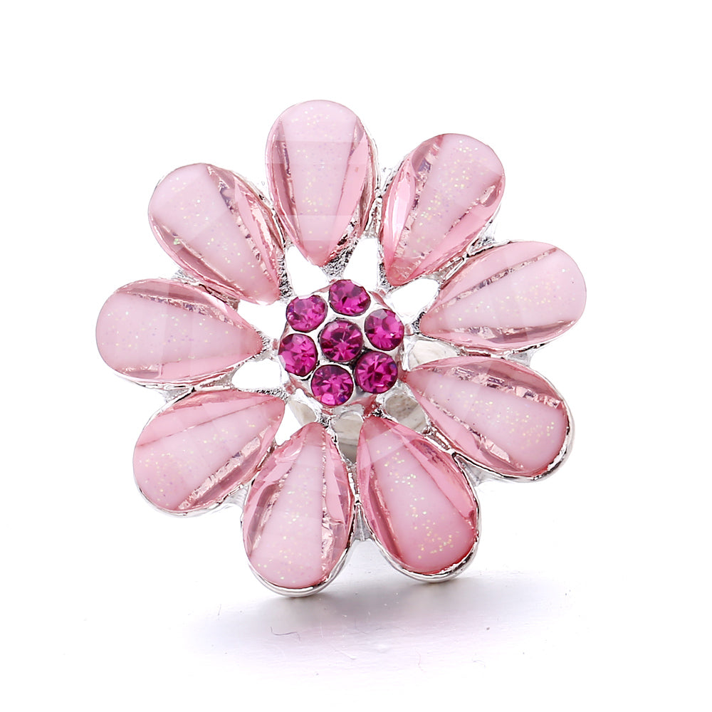 Pink Rhinestone 18mm Snap Charms | Sparkling Interchangeable Jewelry