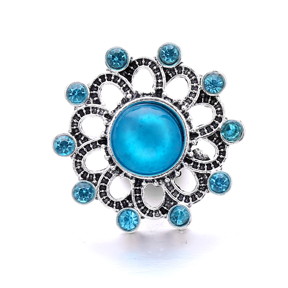 18mm Sea Breeze Blue Snap Charm | Interchangeable Jewelry Charm