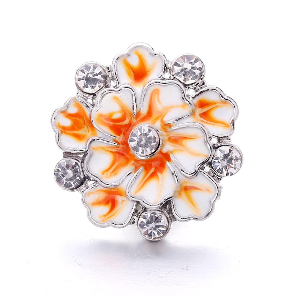 18mm Yellow Crystal Snap Charm | Interchangeable Rhinestone Charm for Bracelet & Necklace