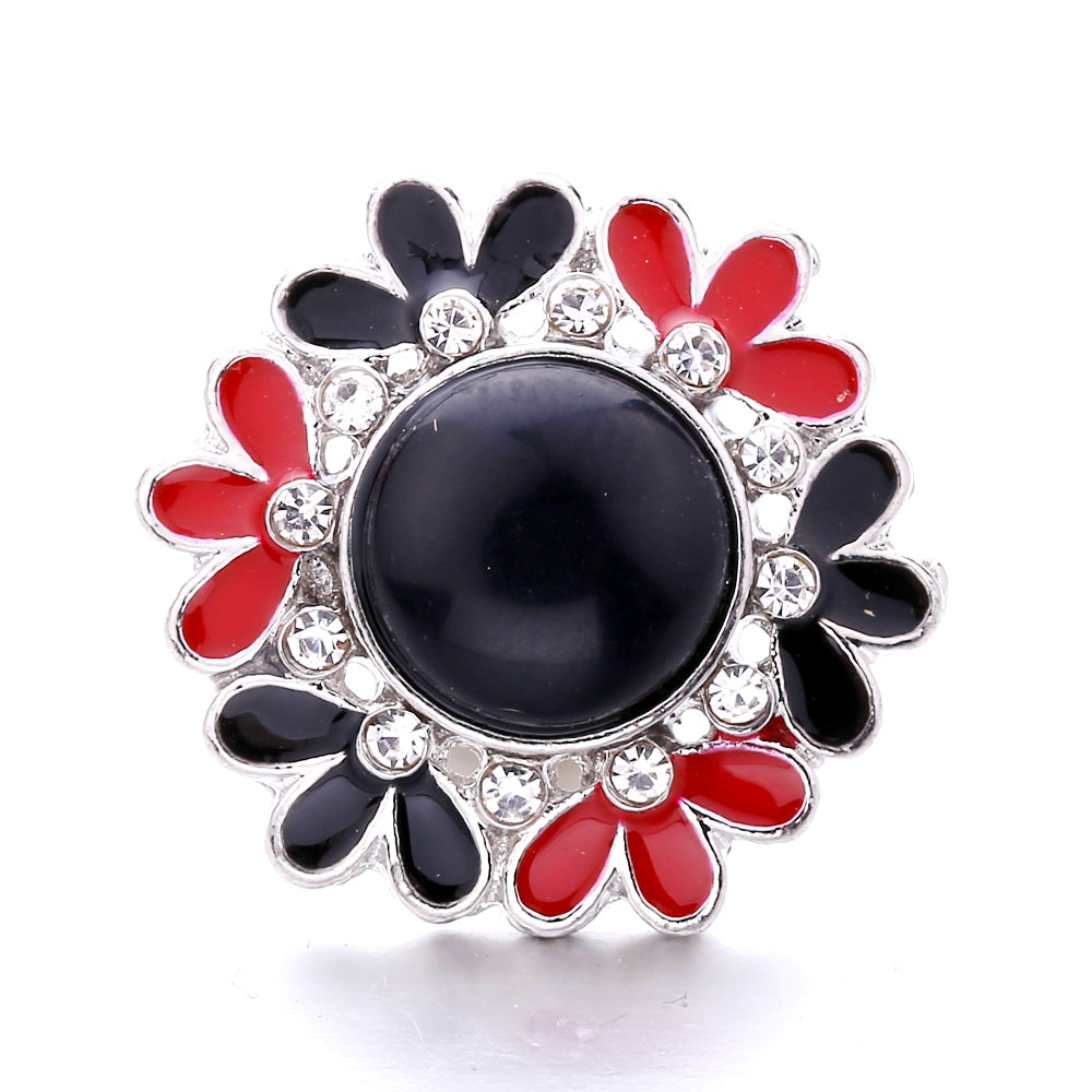Black Rhinestone Snap Button Charms for DIY Jewelry