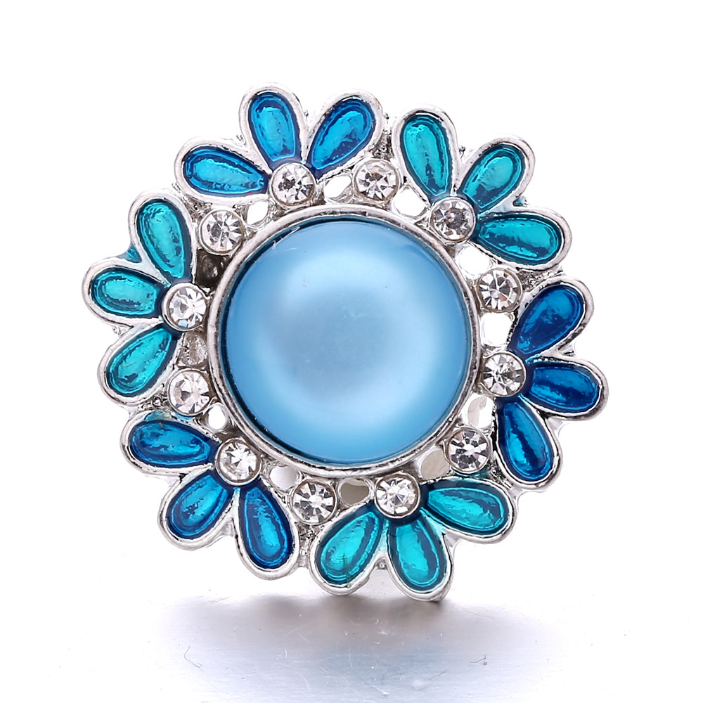 18mm Sea Breeze Blue Snap Charm | Interchangeable Jewelry Charm
