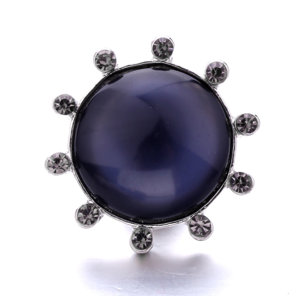 Black Rhinestone Snap Button Charms for DIY Jewelry