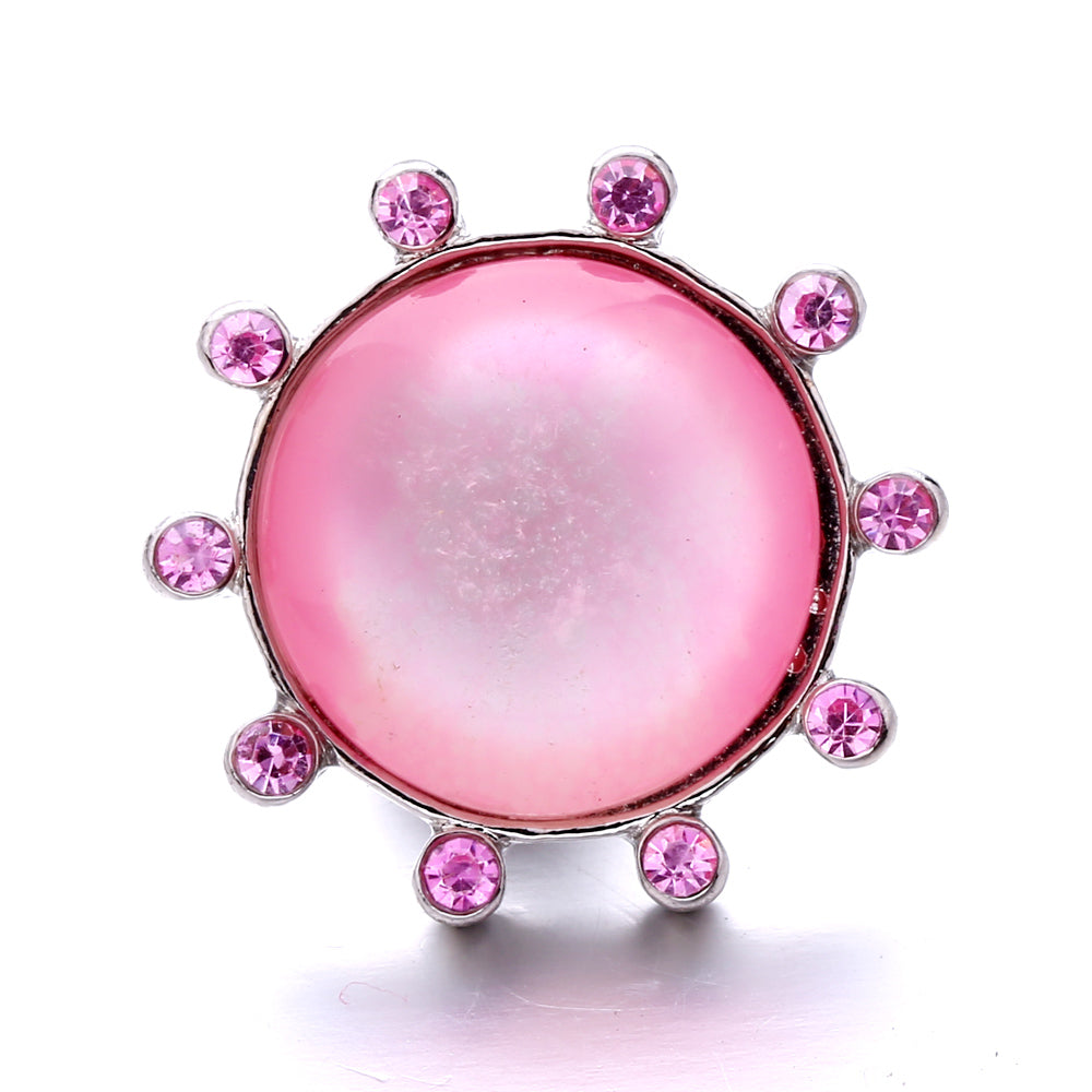 Pink Rhinestone 18mm Snap Charms | Sparkling Interchangeable Jewelry
