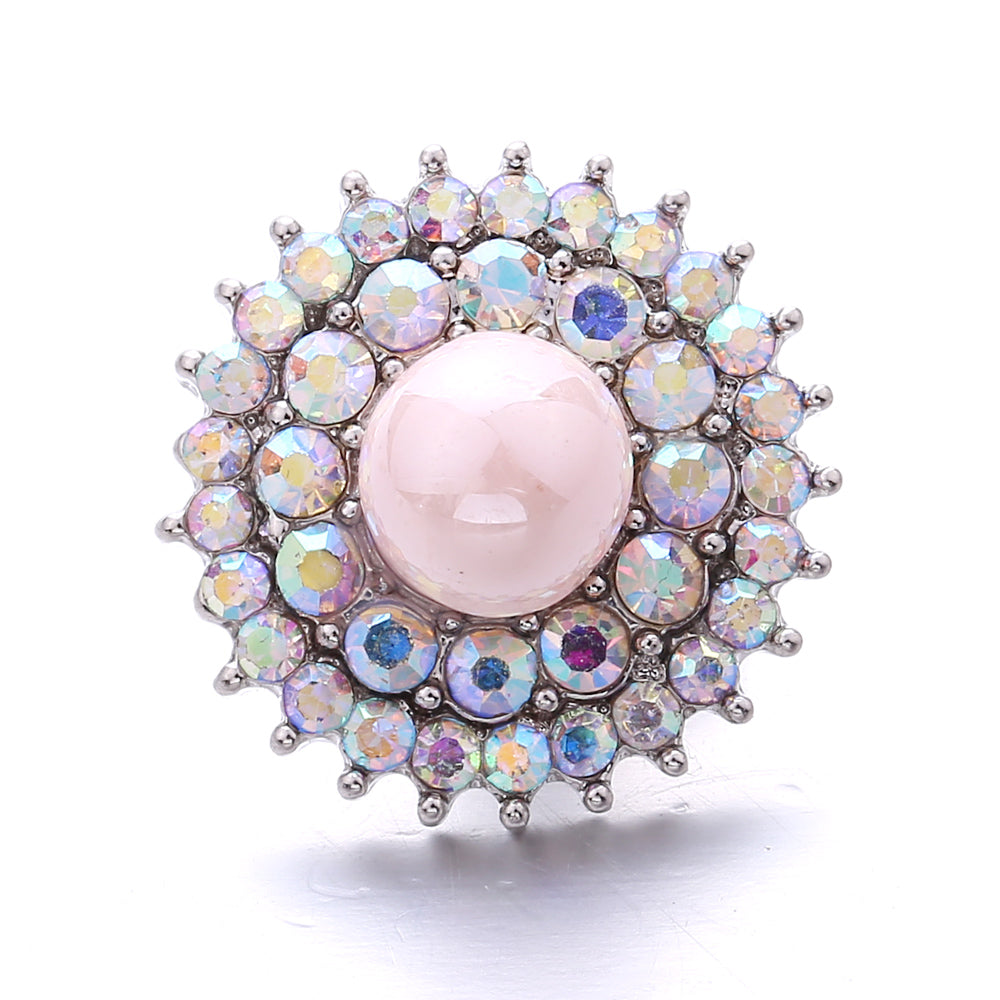 Pink Rhinestone 18mm Snap Charms | Sparkling Interchangeable Jewelry