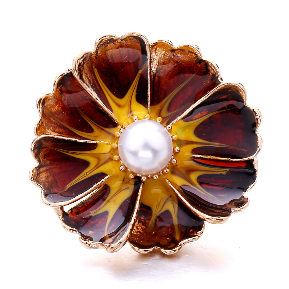 Autumn Brown Rhinestone 18mm Snap Charm Collection