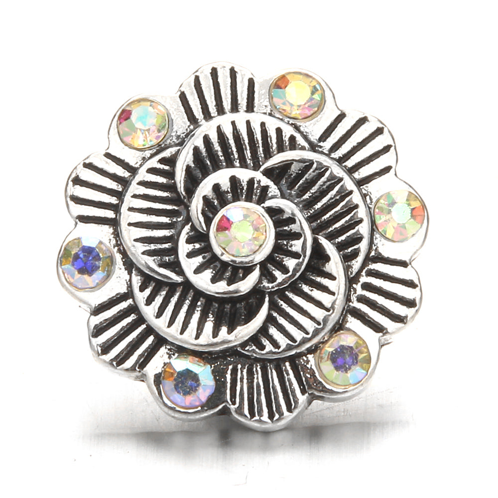 18mm Interchangeable Snap Button Charms, Sparkling Rhinestone Inlaid DIY Accessories