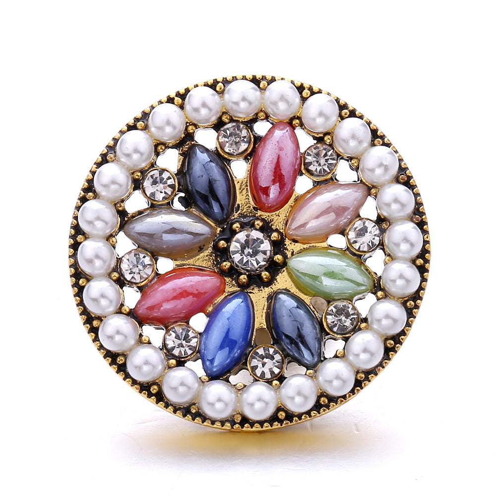 18mm Interchangeable Snap Button Charms, Sparkling Rhinestone Inlaid DIY Accessories