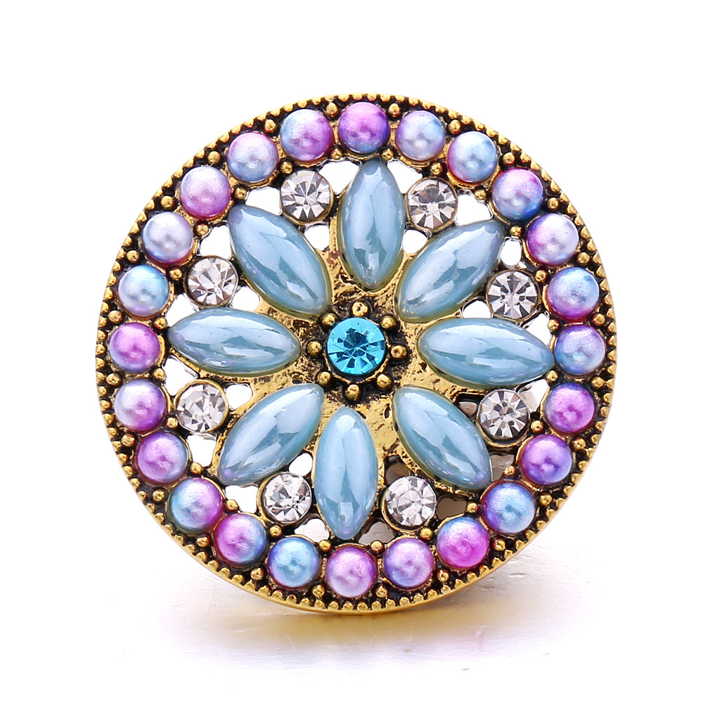 18mm Interchangeable Snap Button Charms, Sparkling Rhinestone Inlaid DIY Accessories