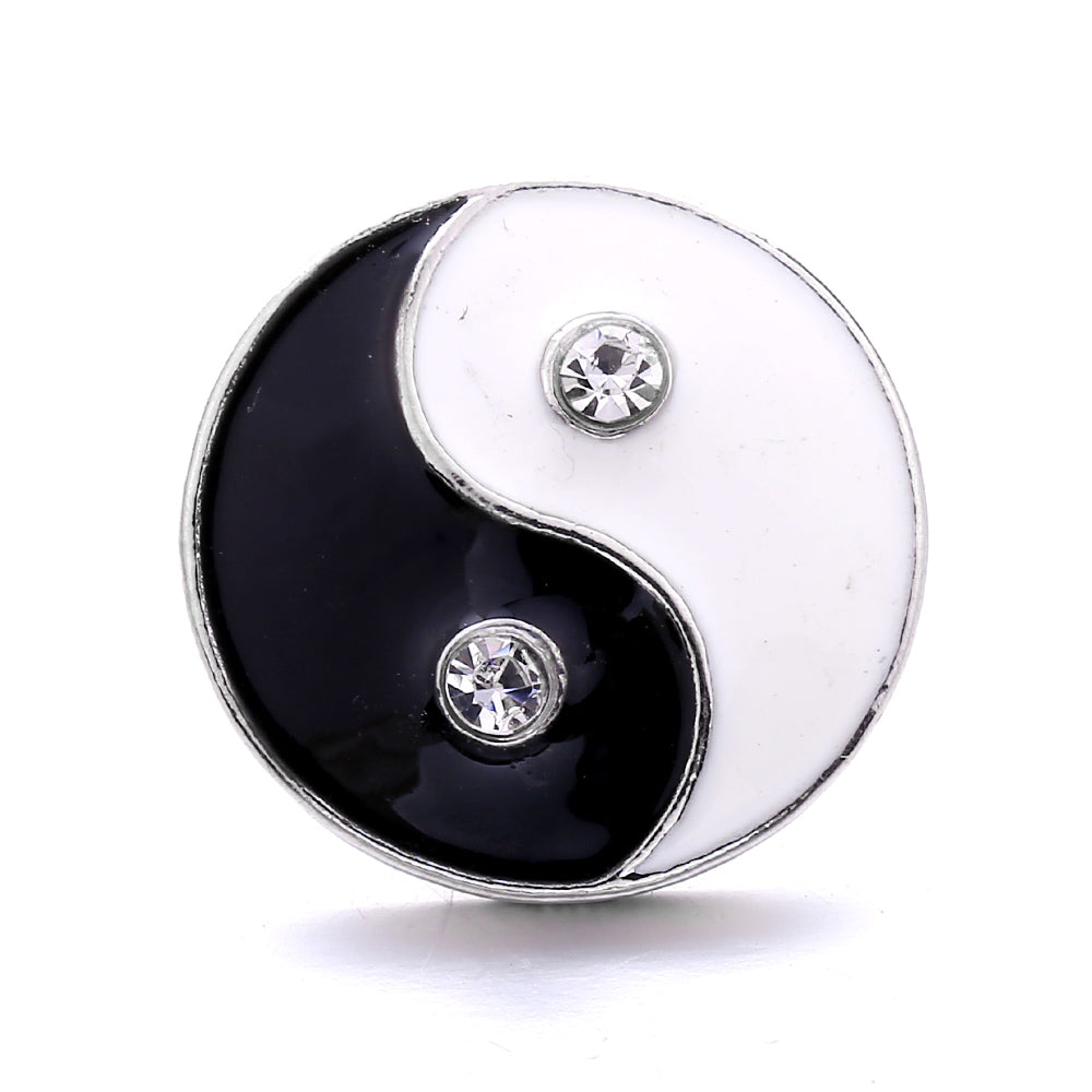 Black Rhinestone Snap Button Charms for DIY Jewelry