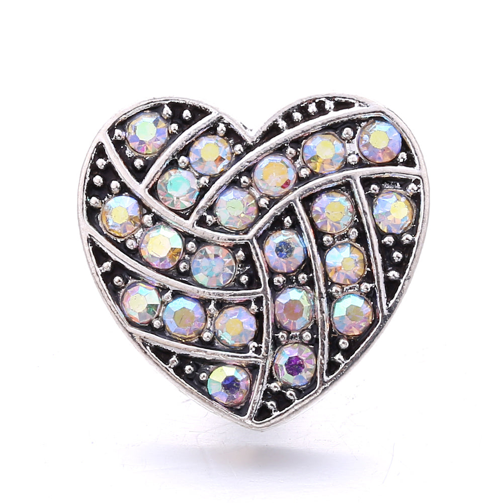 18mm Interchangeable Snap Button Charms, Sparkling Rhinestone Inlaid DIY Accessories