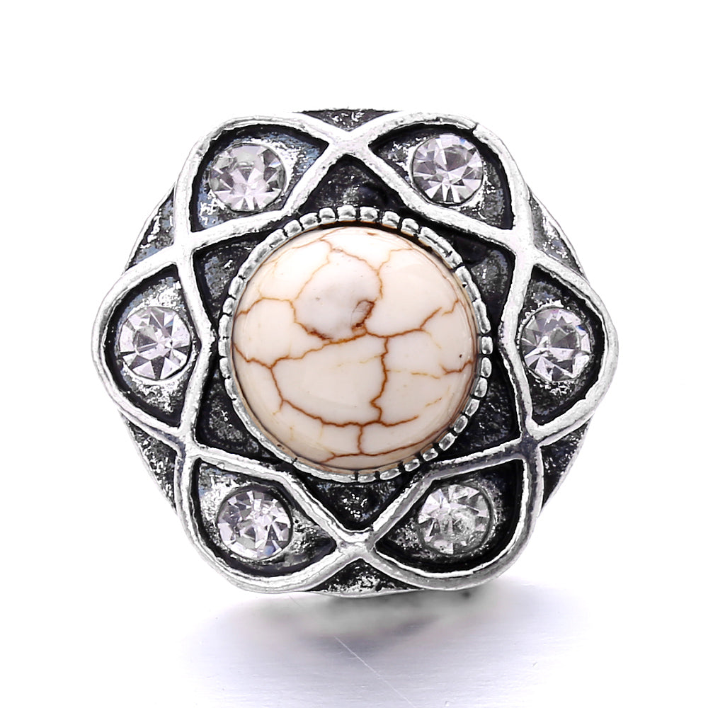 Turquoise Snap Button Charm 18mm Zinc Alloy Interchangeable Charms