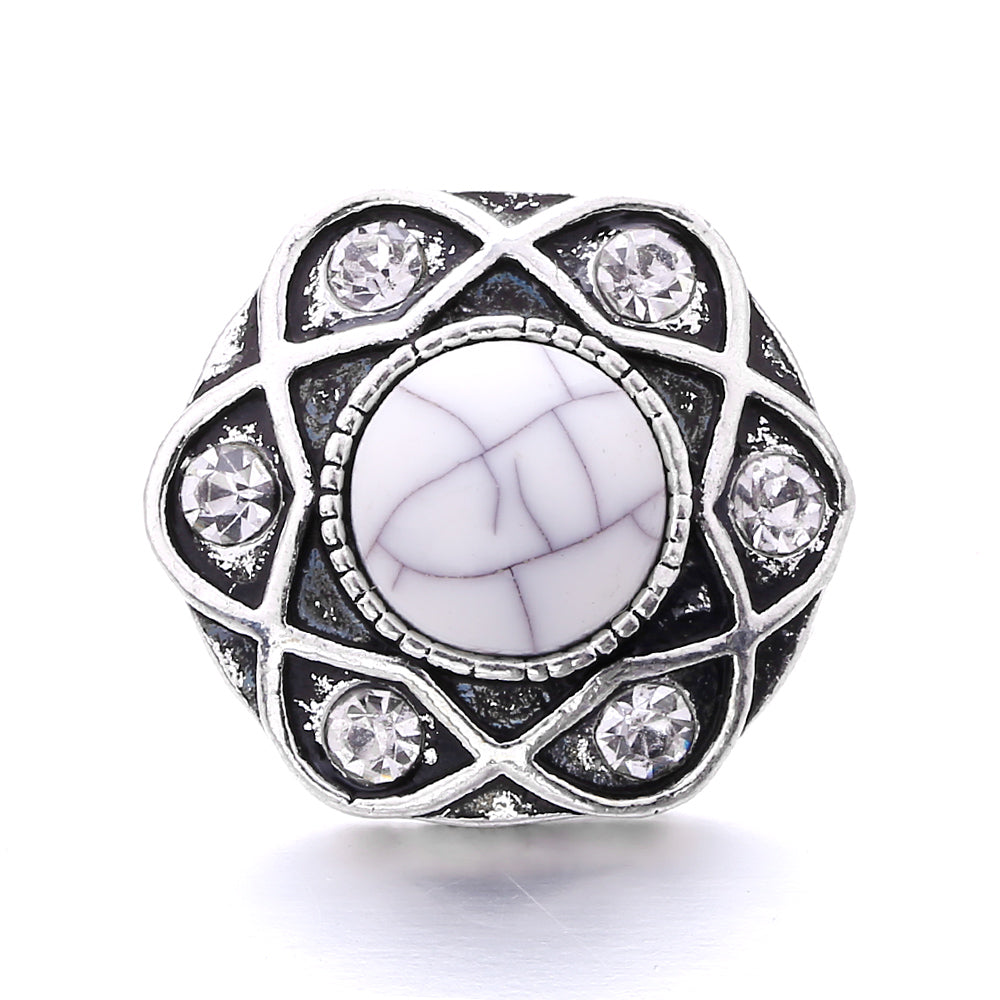Turquoise Snap Button Charm 18mm Zinc Alloy Interchangeable Charms