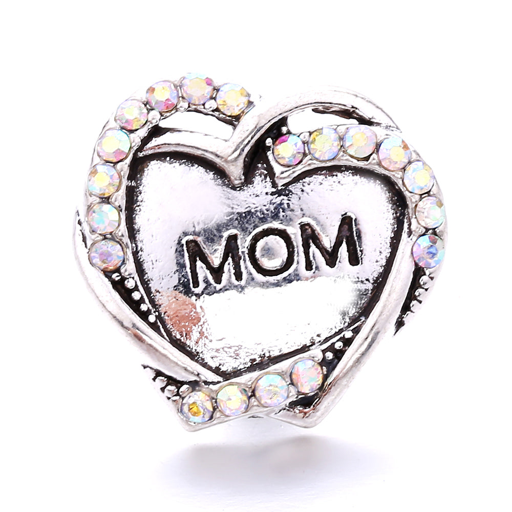 18mm Interchangeable Snap Button Charms, Sparkling Rhinestone Inlaid DIY Accessories