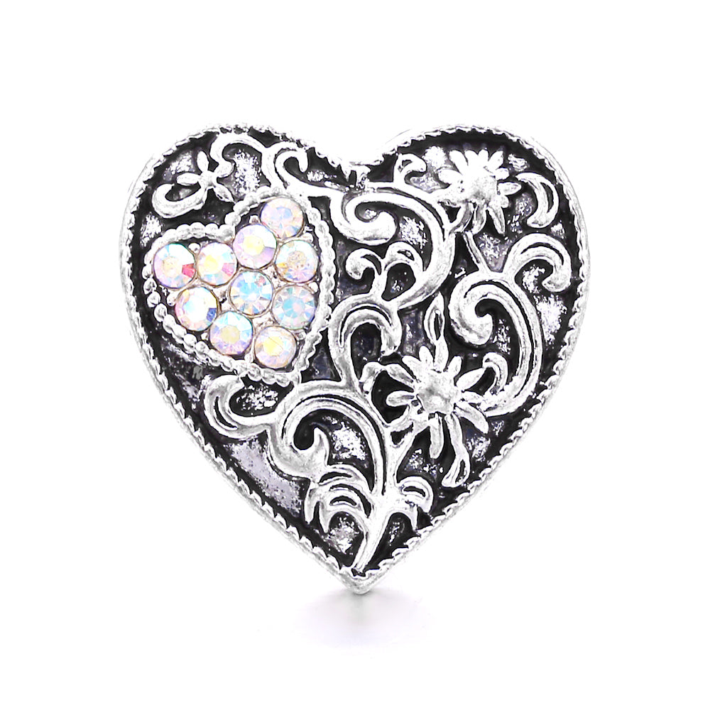 18mm Interchangeable Snap Button Charms, Sparkling Rhinestone Inlaid DIY Accessories