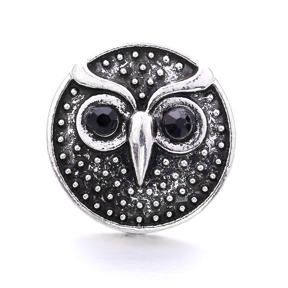 Black Rhinestone Snap Button Charms for DIY Jewelry