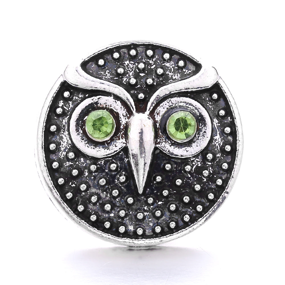 18mm Forest Green Rhinestone Snap  Charm | Interchangeable Jewelry Charm