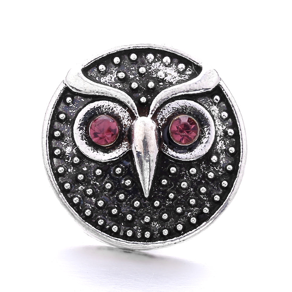 18mm Pink Rhinestone Snap Charm | Interchangeable Crystal Jewelry Charm