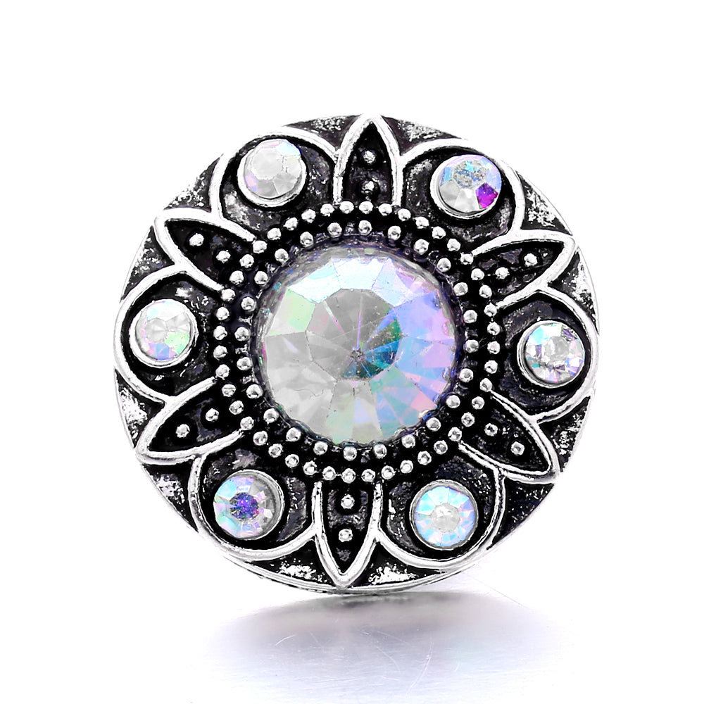 18mm Interchangeable Snap Button Charms, Sparkling Rhinestone Inlaid DIY Accessories
