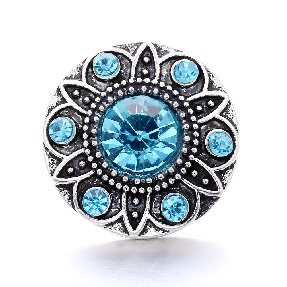 18mm Sea Breeze Blue Snap Charm | Interchangeable Jewelry Charm