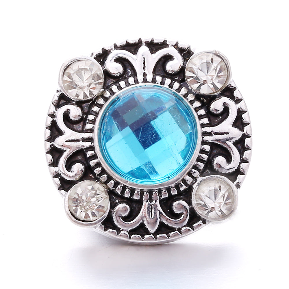 18mm Sea Breeze Blue Snap Charm | Interchangeable Jewelry Charm