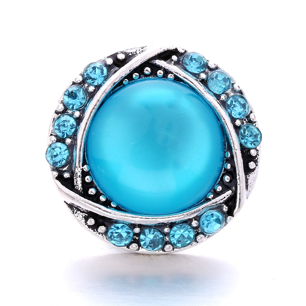 18mm Sea Breeze Blue Snap Charm | Interchangeable Jewelry Charm