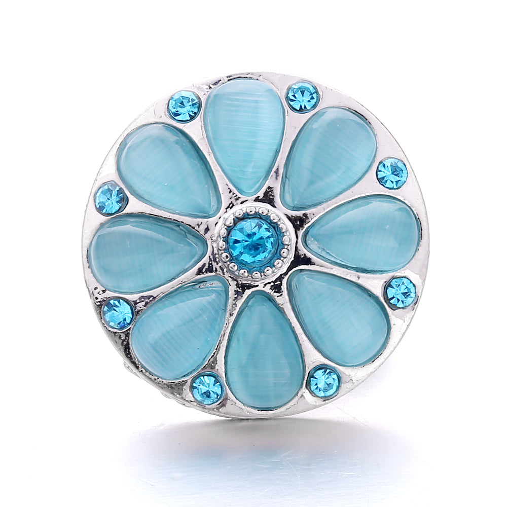 18mm Sea Breeze Blue Snap Charm | Interchangeable Jewelry Charm