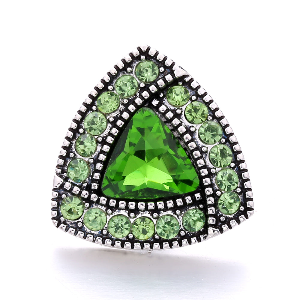 18mm Forest Green Rhinestone Snap  Charm | Interchangeable Jewelry Charm