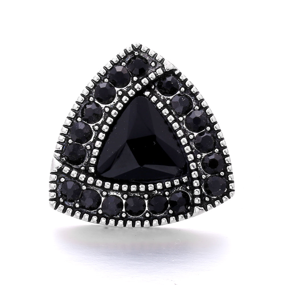 Black Rhinestone Snap Button Charms for DIY Jewelry