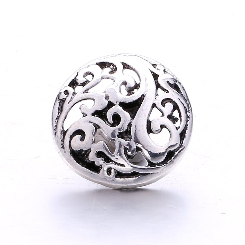 18mm Alloy Engraved Snap Charms Animal Floral and Sentimental Motifs
