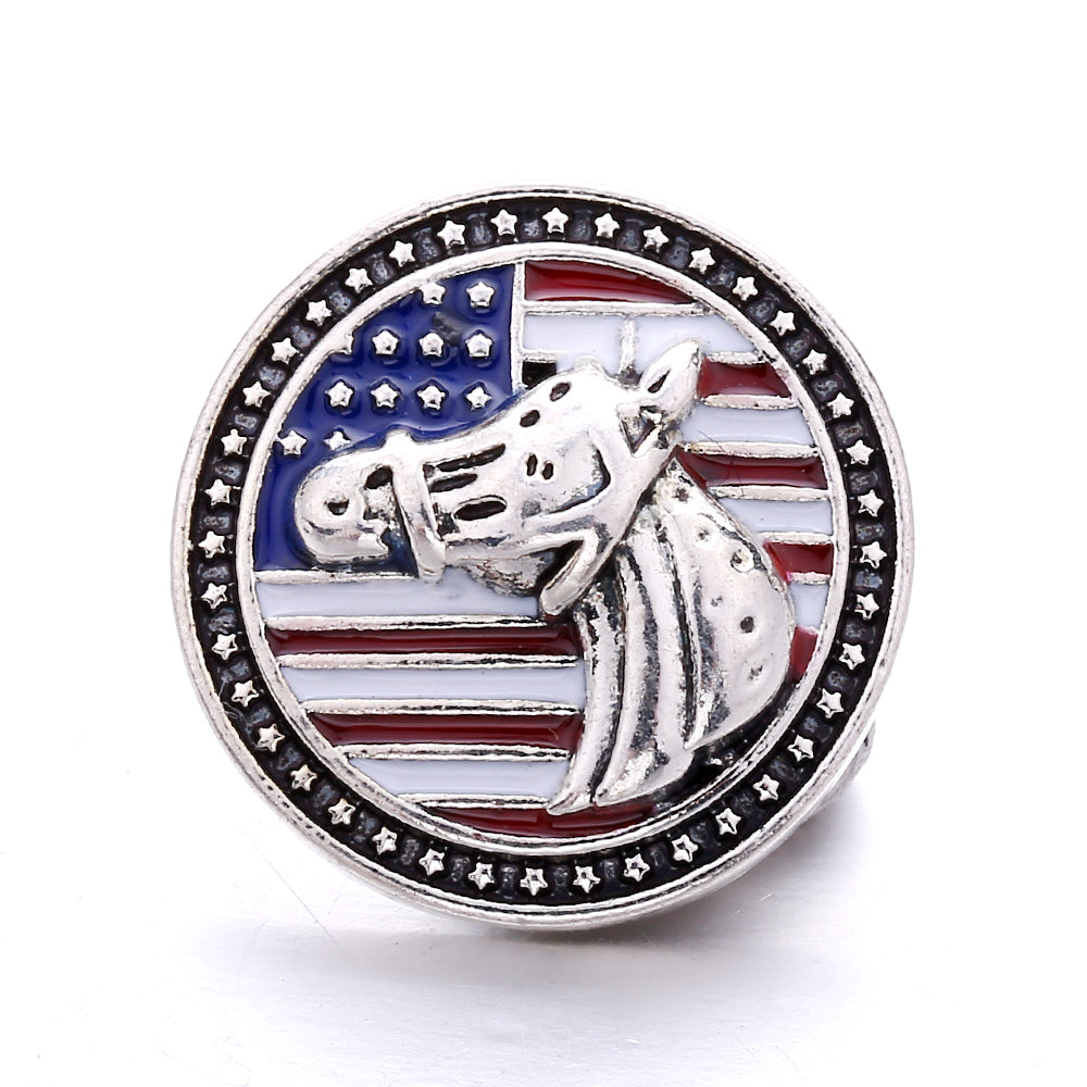 18mm Enamel Snap Button Charms Zinc Alloy Interchangeable DIY Jewelry Accessories