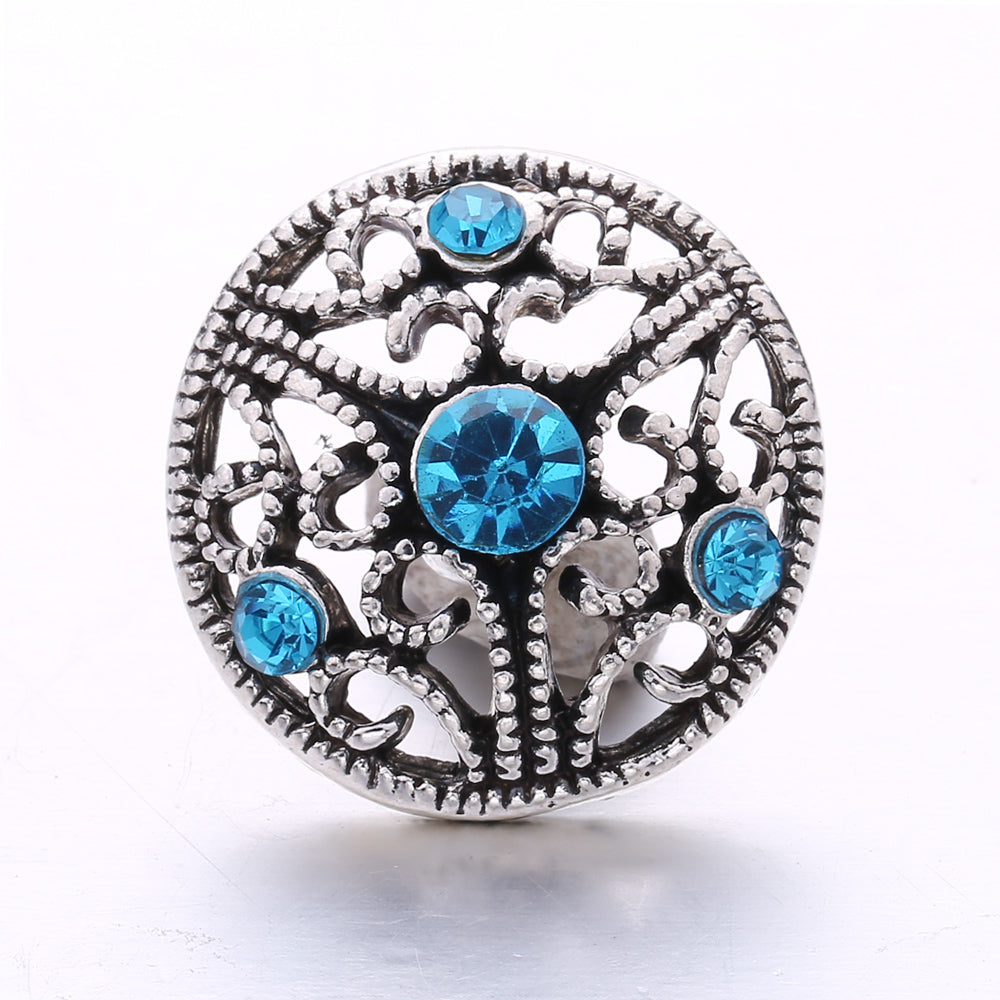 18mm Sea Breeze Blue Snap Charm | Interchangeable Jewelry Charm