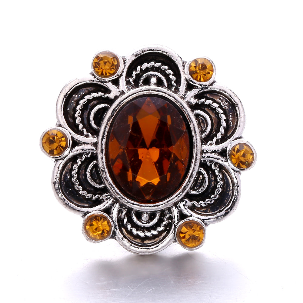 Autumn Brown Rhinestone 18mm Snap Charm Collection