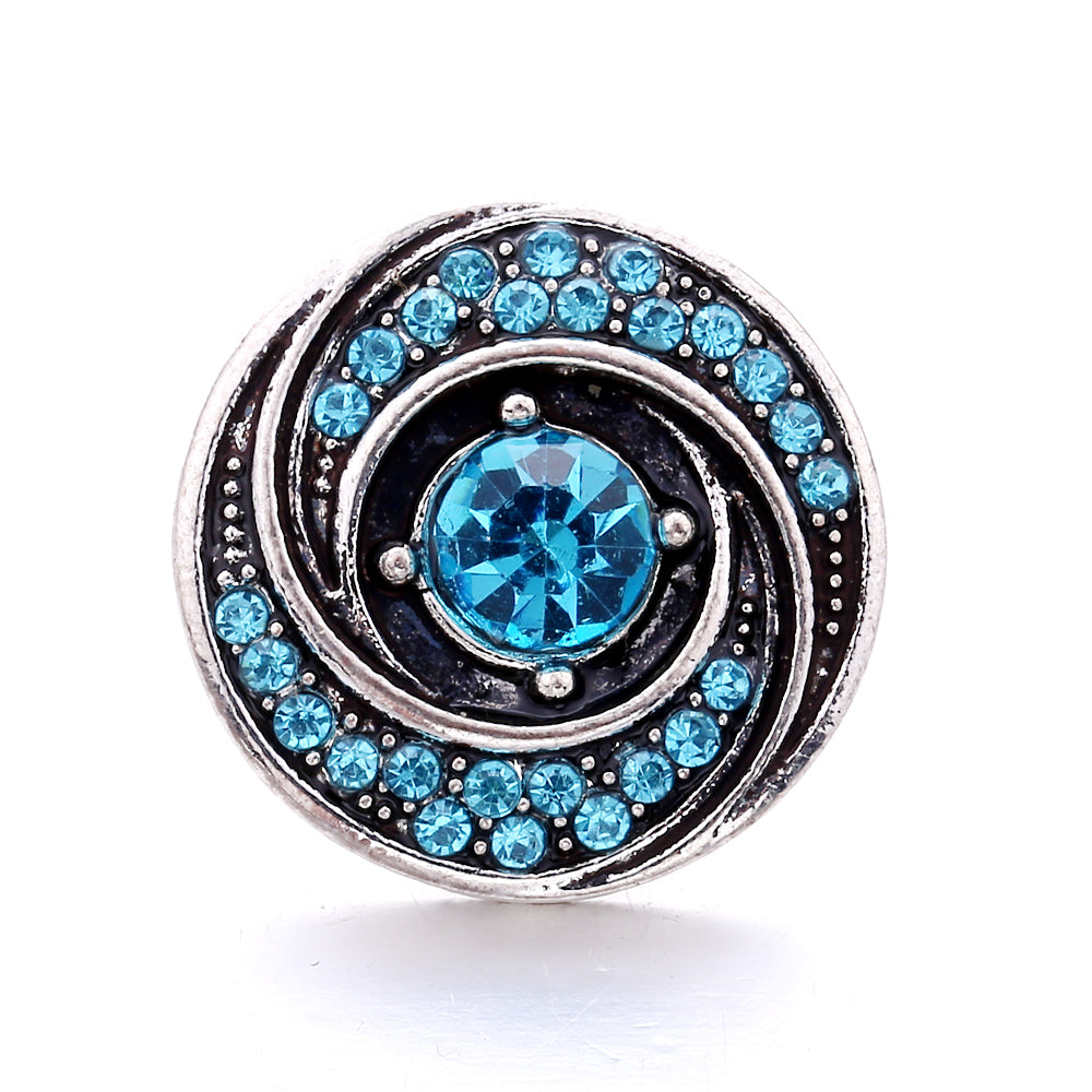 18mm Sea Breeze Blue Snap Charm | Interchangeable Jewelry Charm