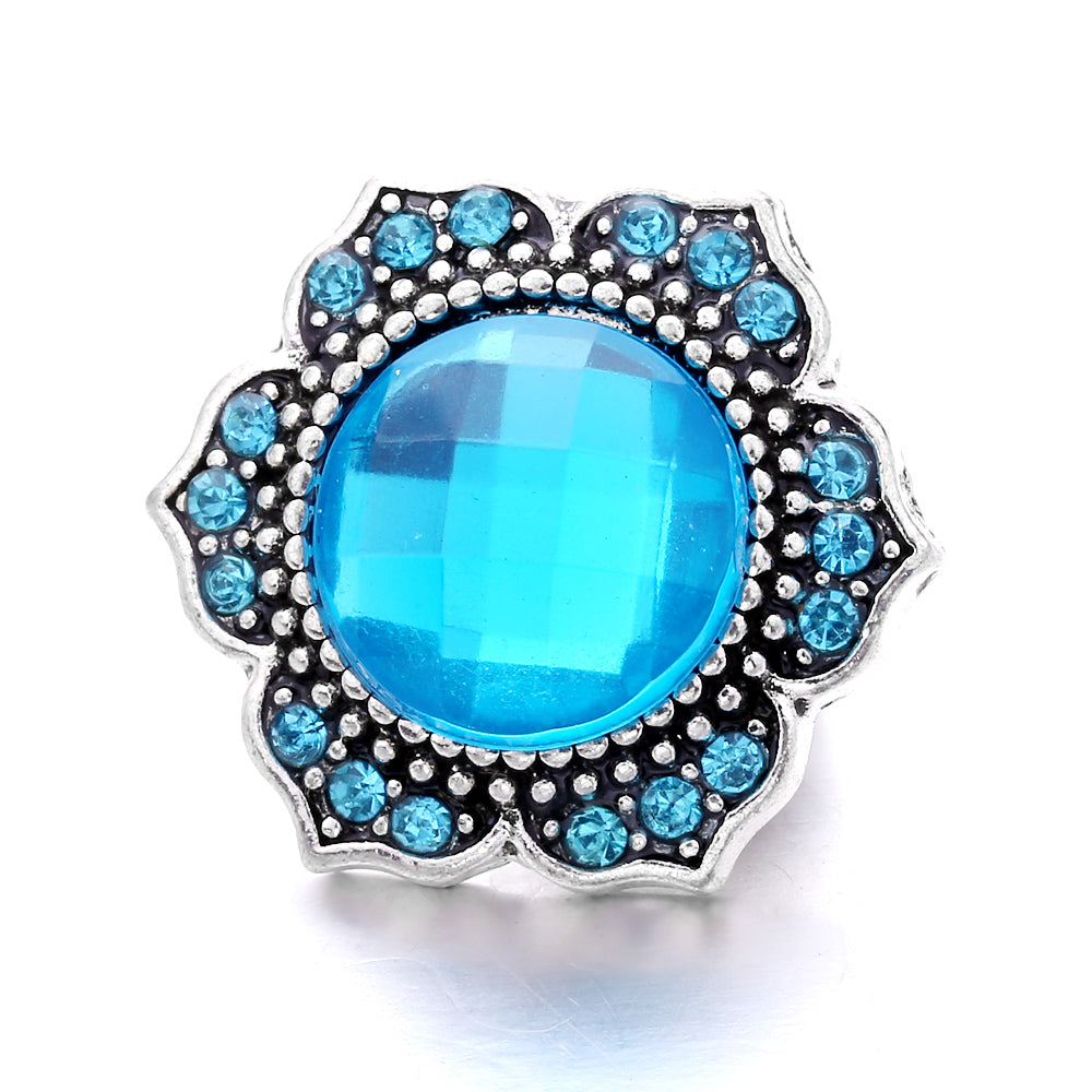 18mm Sea Breeze Blue Snap Charm | Interchangeable Jewelry Charm