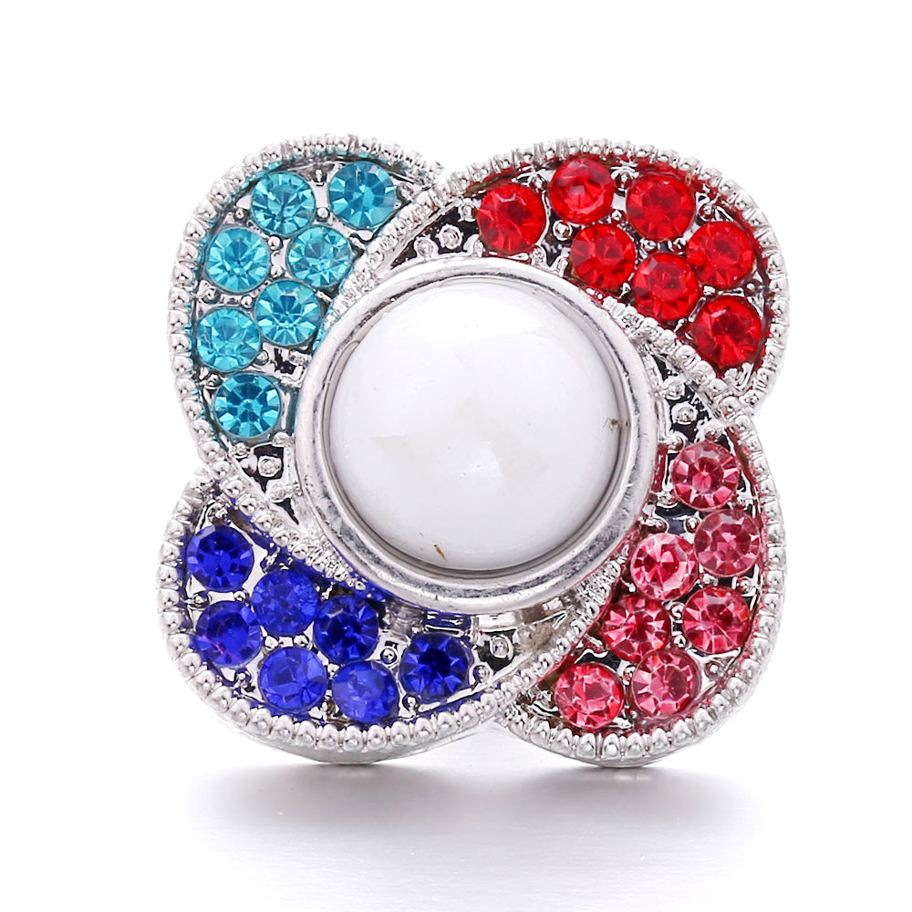 18mm Interchangeable Snap Button Charms, Sparkling Rhinestone Inlaid DIY Accessories