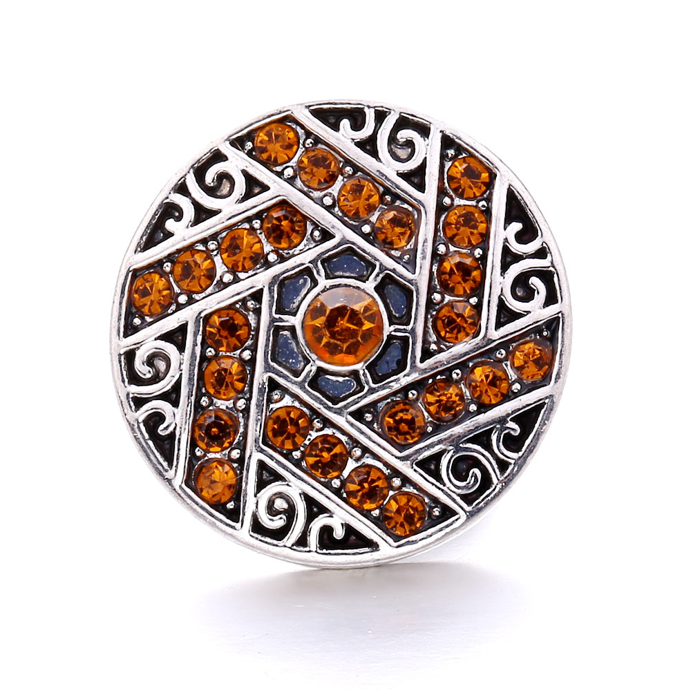Autumn Brown Rhinestone 18mm Snap Charm Collection
