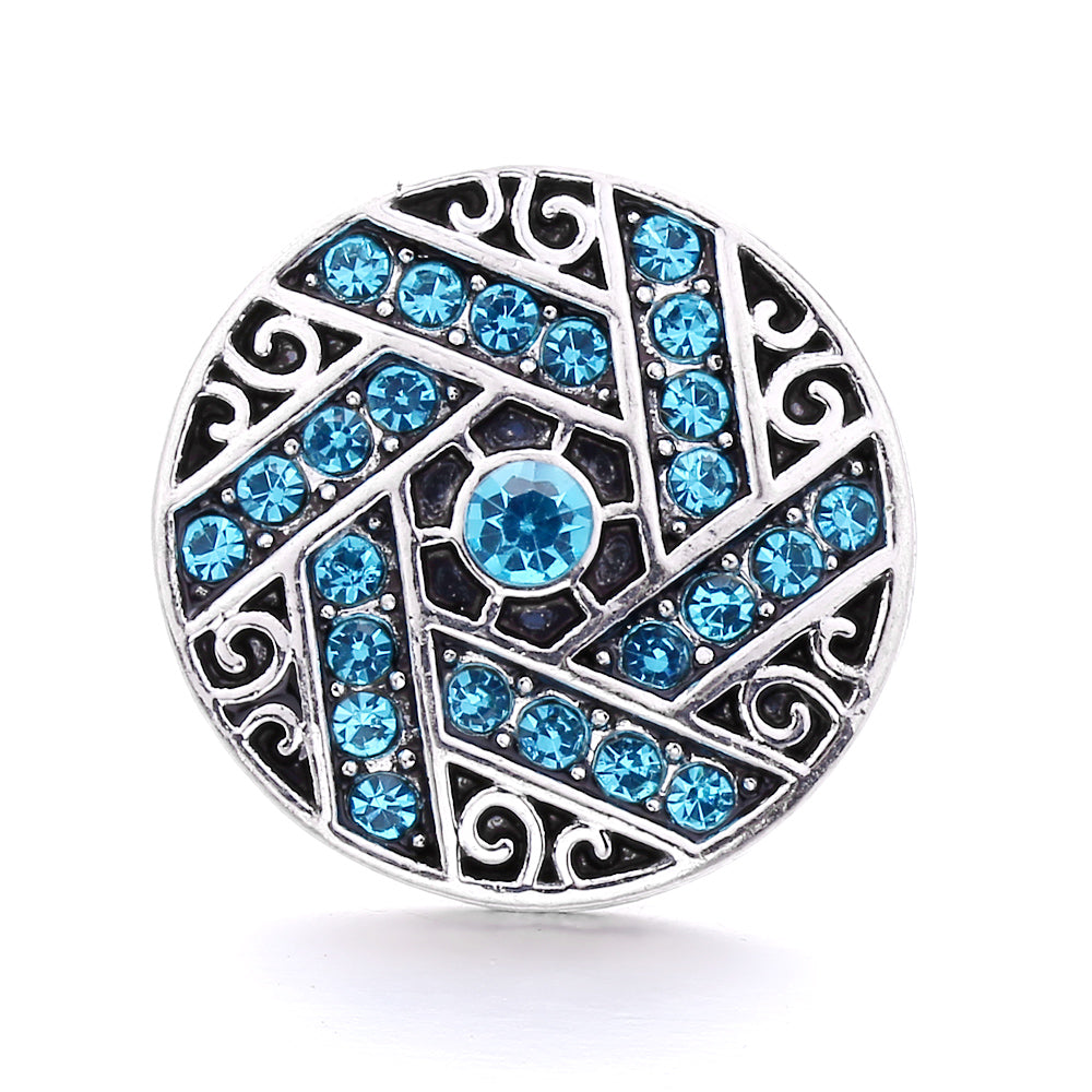 18mm Sea Breeze Blue Snap Charm | Interchangeable Jewelry Charm