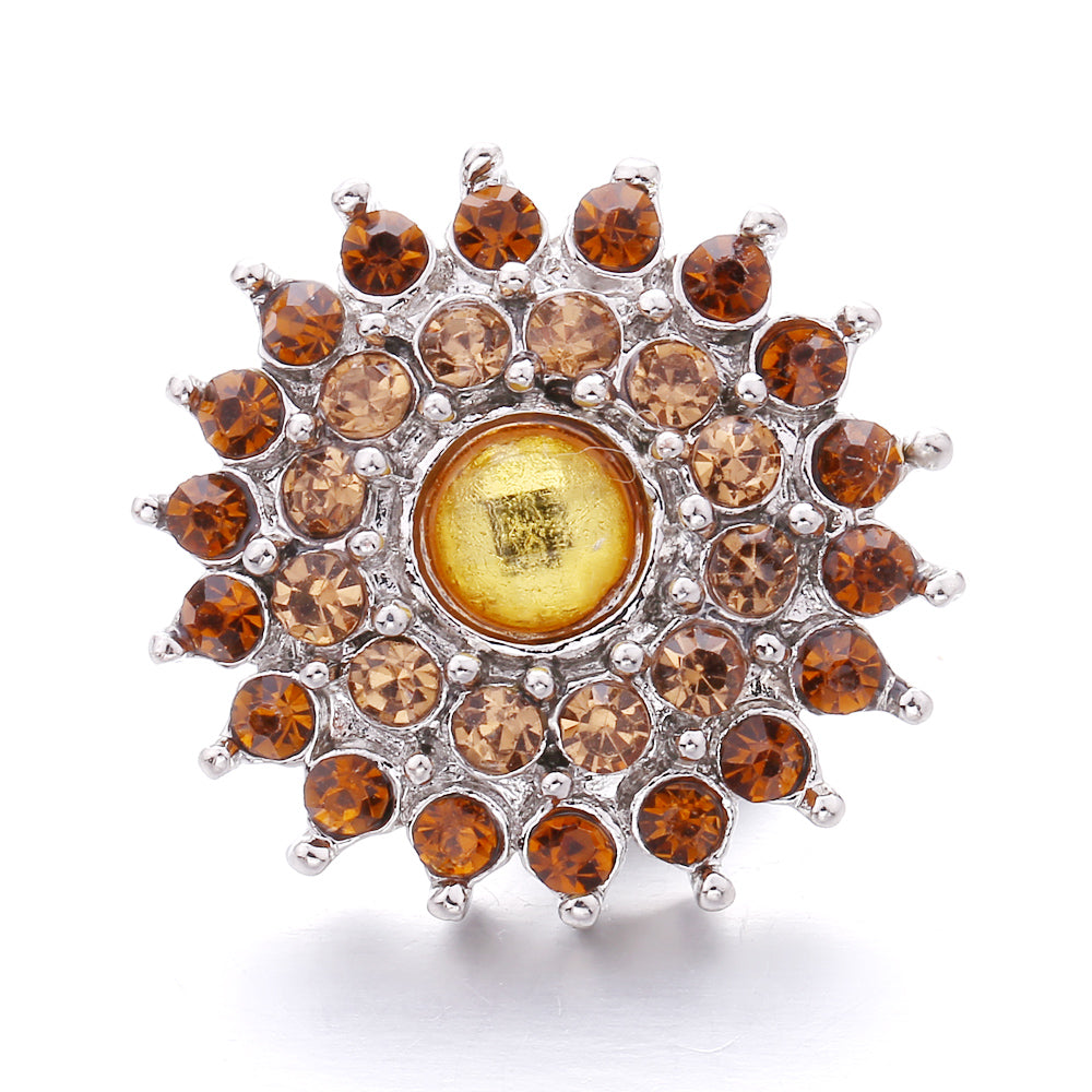 18mm Yellow Crystal Snap Charm | Interchangeable Rhinestone Charm for Bracelet & Necklace