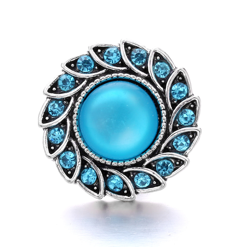 18mm Sea Breeze Blue Snap Charm | Interchangeable Jewelry Charm