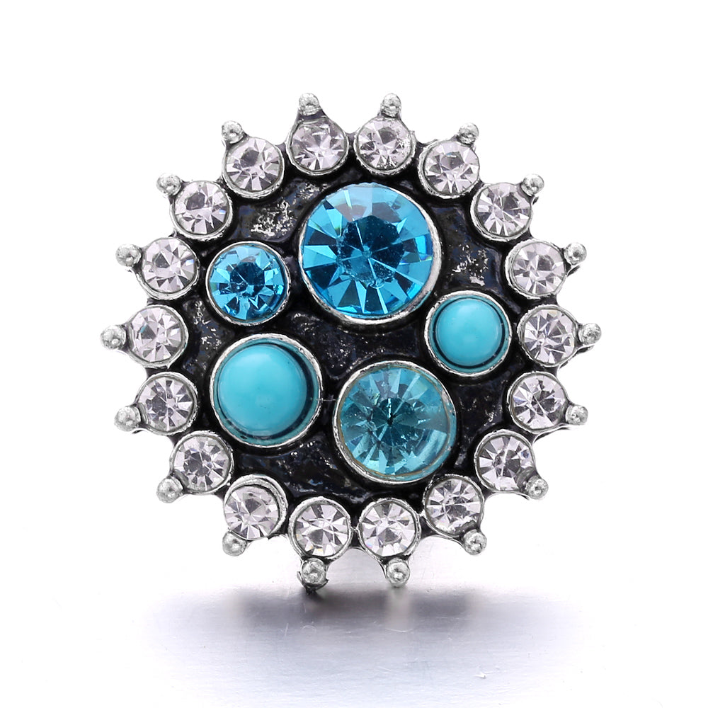 18mm Sea Breeze Blue Snap Charm | Interchangeable Jewelry Charm